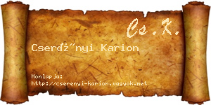 Cserényi Karion névjegykártya
